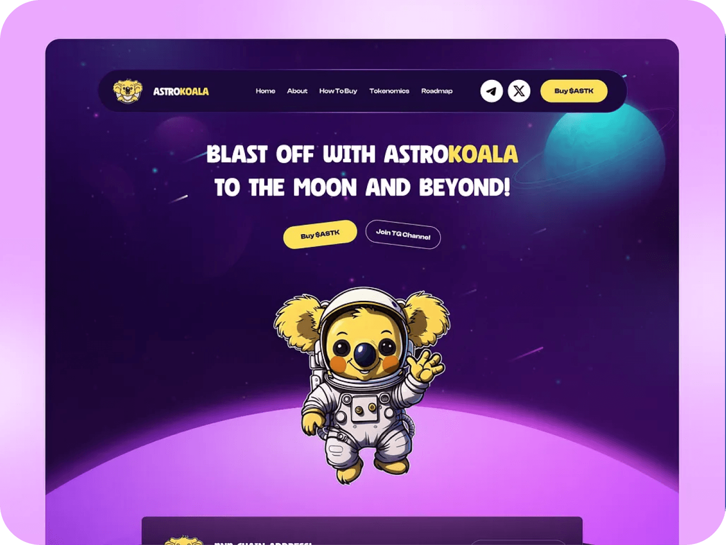 Astrokoala - Memecoin Landing Page